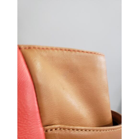 Coach Carrie Color Block Tote # F24065 Camel Navy Leather Old Money Large Purse - Picture 10 of 13